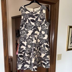 Jcrew Floral Black and White Dress
